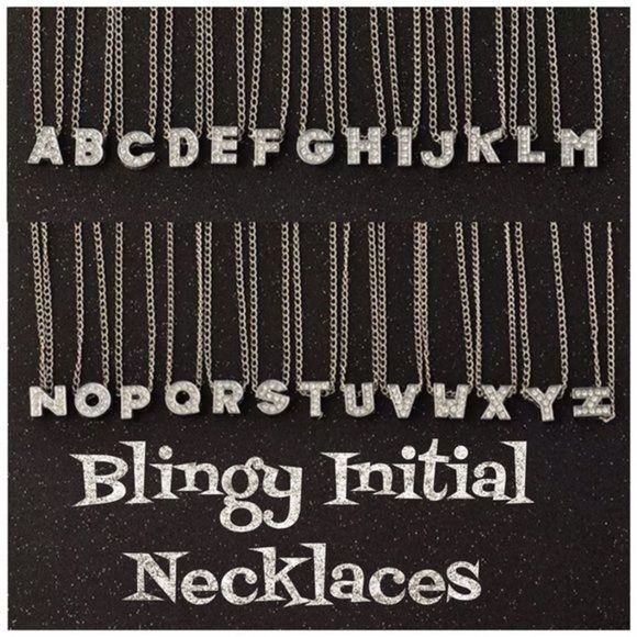 Quinn-Tessential Designs Jewelry - 𝅺•CUSTOM• Blingy Initial Necklaces
